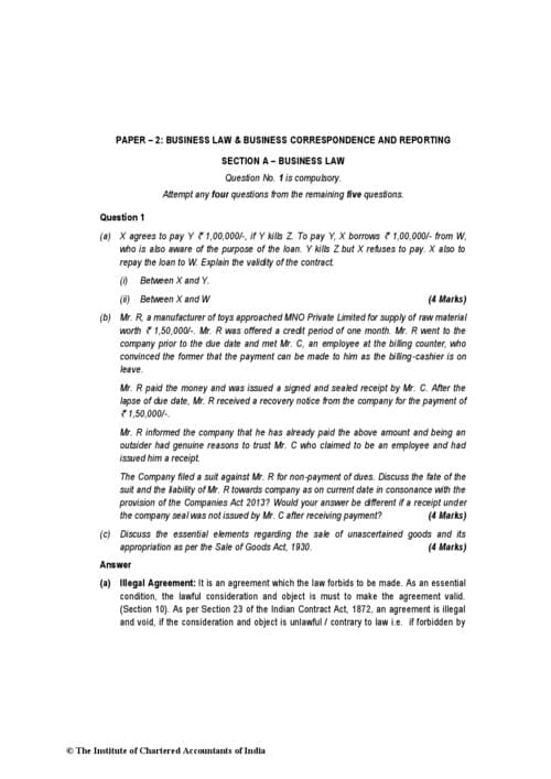 First page of Business law