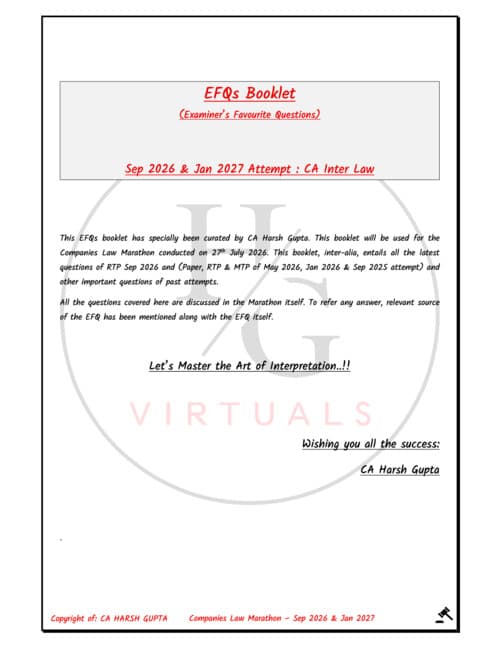 First page of EFQs booklet sep 26 - CA Harsh Gupta sir