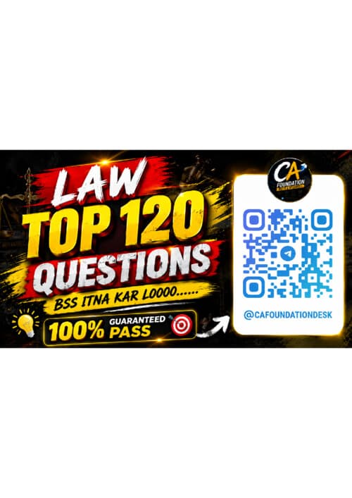 First page of Top 120 Law Question for Sep2026exams If anybody wants PW, Vishwas Ca and Parag Sir Classes DM me