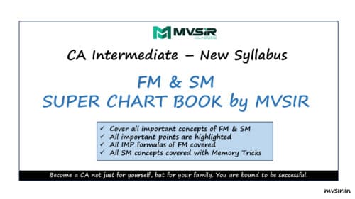 First page of FM SM Super Chart Book By MV Sir If Anybody wants PW, Vishwas CA and Parag Sir classes DM me