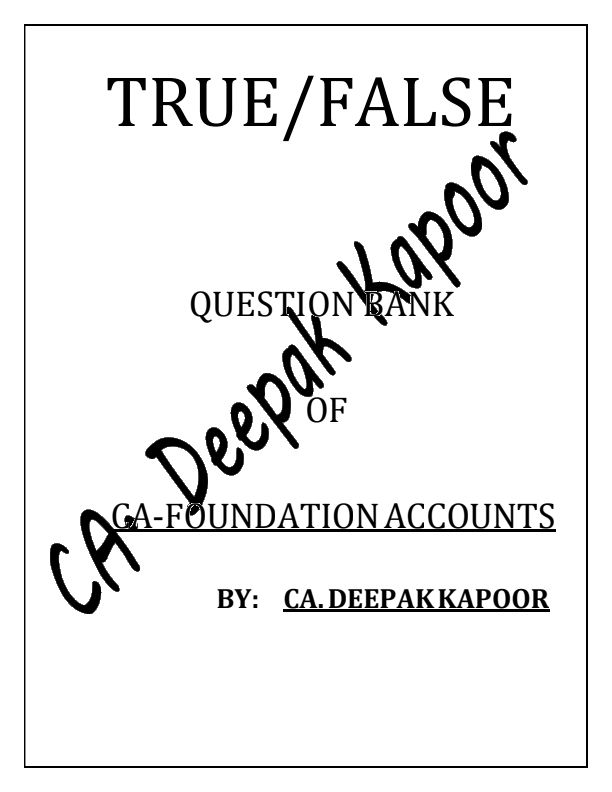 True/ False Questions for exams