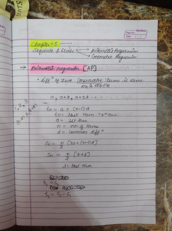 Maths Arithmetic Progression & Geometric Progression Notes