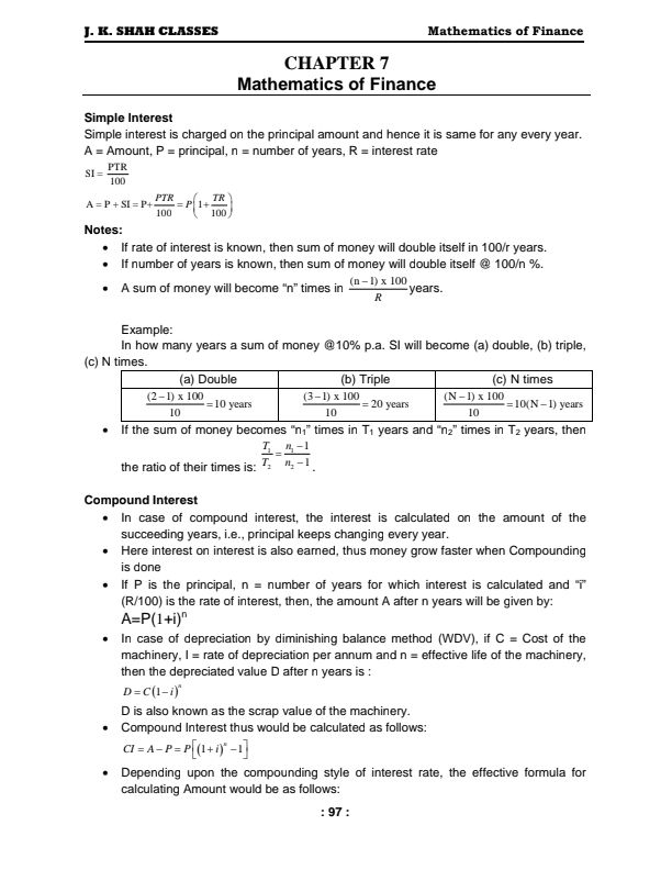 Mathematics Of Finance 