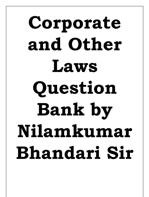 Law Question Bank by CA Nilamkumar Bhandari 