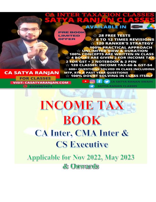 Taxation Concept Book by CA Satya Ranjan 