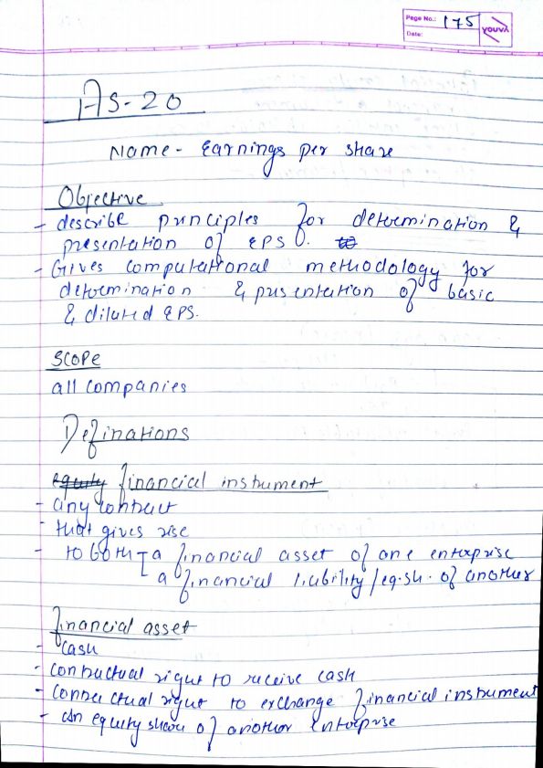 AS 20_ EPS (Earning Per Share) Handwritten Notes