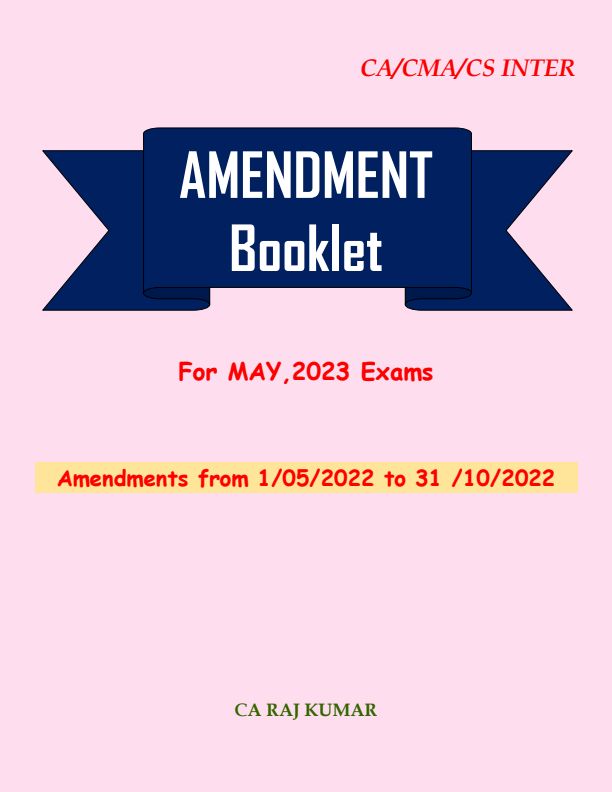 Amendments Book by CA Raj Kumar for May 23