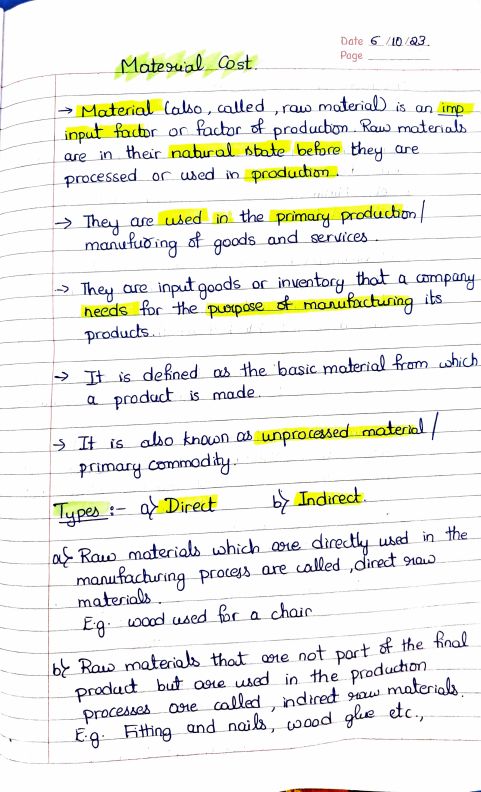 BCom 2nd year- 3rd Semester notes.Cost Accounting- Material cost( theory )