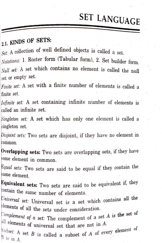 Mathematics Sets Formulae