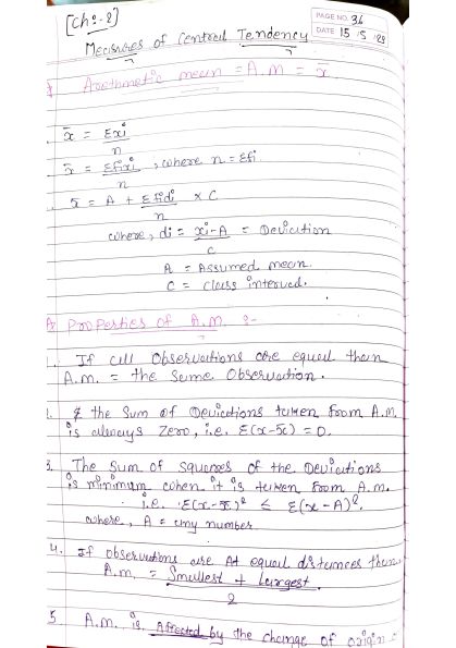 It is my handwritten notes of statistics.