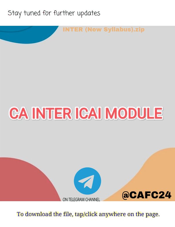 CA INTER 24| ICAI Module
[COMPLETE ZIP FILE]