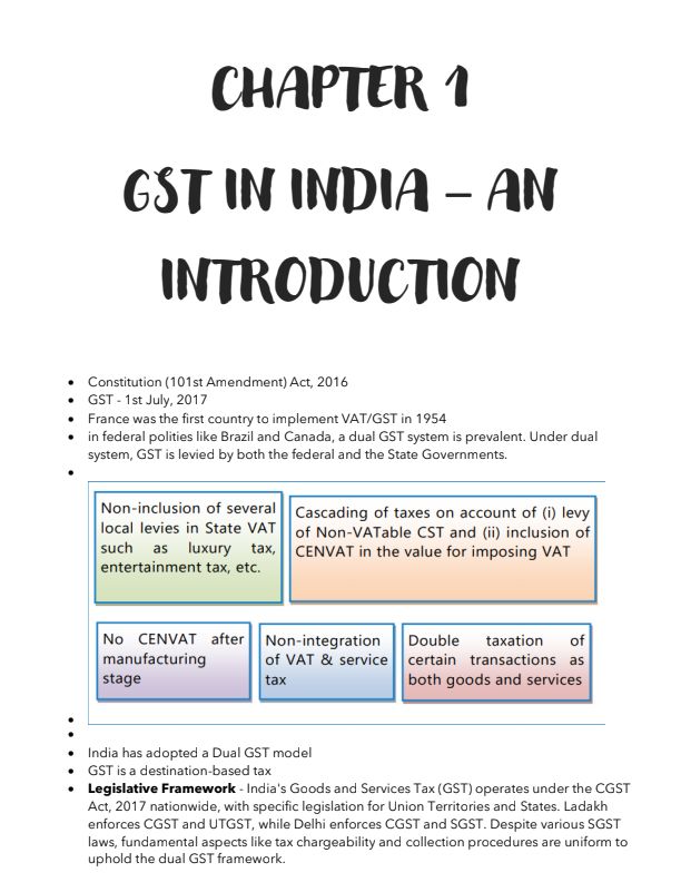 GST Notes Chapter 1,4,12