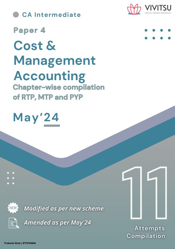 Costing chapter wise RTP MTP PYQ including MCQ from last 8 attempts. Sufficient for practice and boosting confidence.
Follow for more