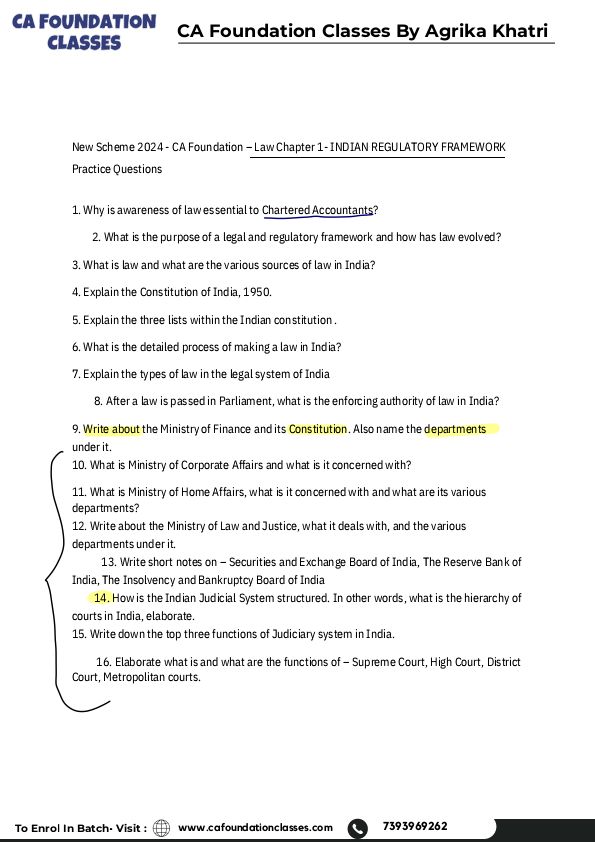 Business Law Last 5 Attempts Question Only PDF | CA FOUNDATION | JAN 2021 - Dec 2022