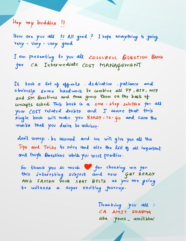 Costing Question Bank by CA Amit Sharma 