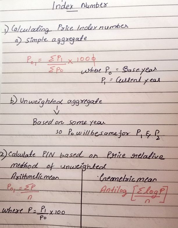 2024 Statistics - Index number all formulas detailed 