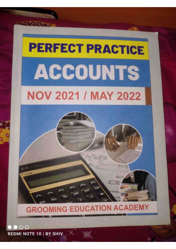 ACCOUNTS PERFECT PRACTICE BOOK
If you want ca wallah lectures join this telegram https://t.me/CAWALLAHLECTURES