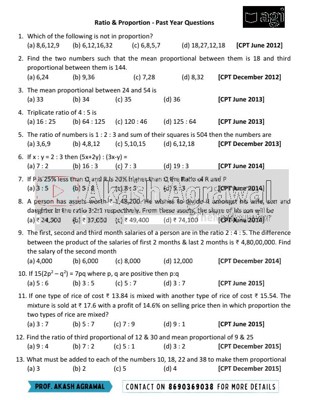 Mathematics ch 1 pyq