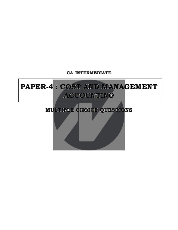 CA Inter- Costing Important MCQs
All chapters available 