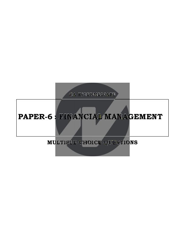 CA Inter -FM MCQs
All chapters available in one pdf ?.