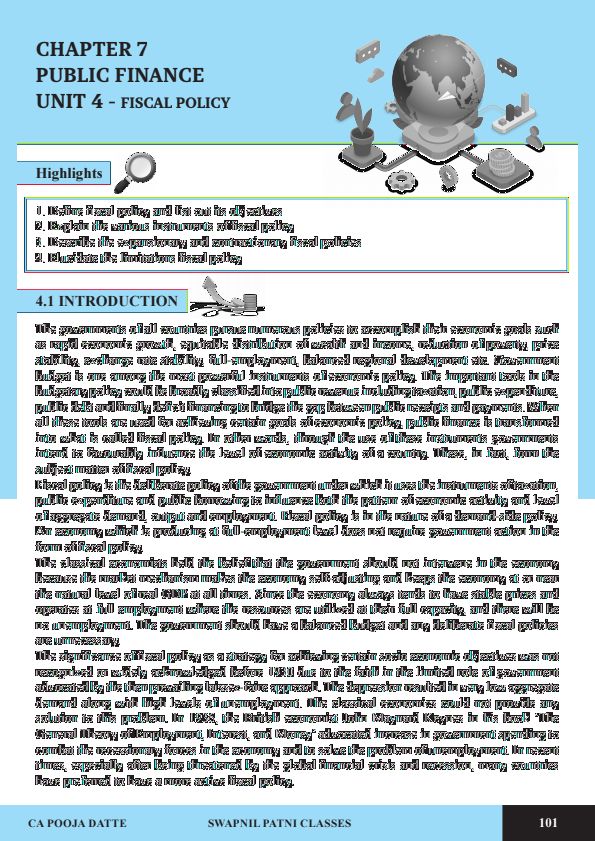 Public finance 
Unit 4