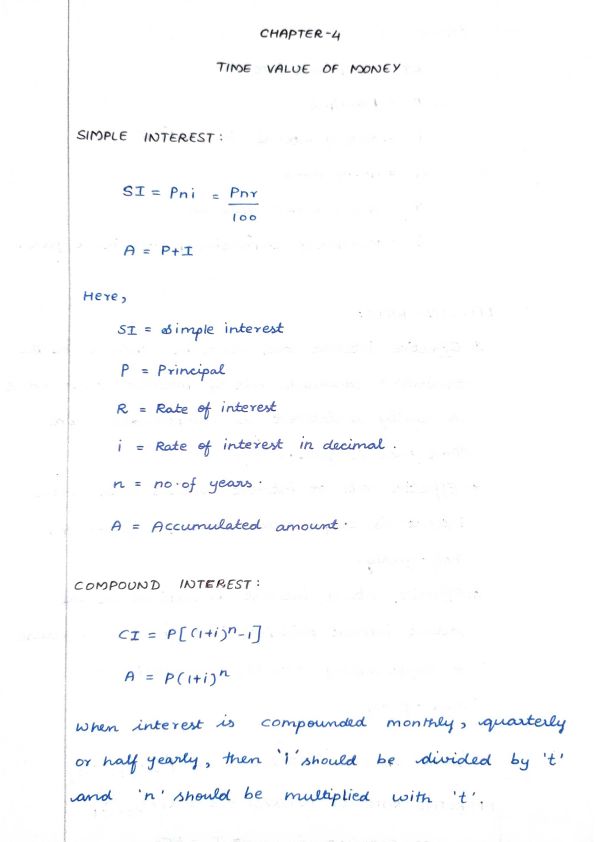 Time value of money
 notes (formula )