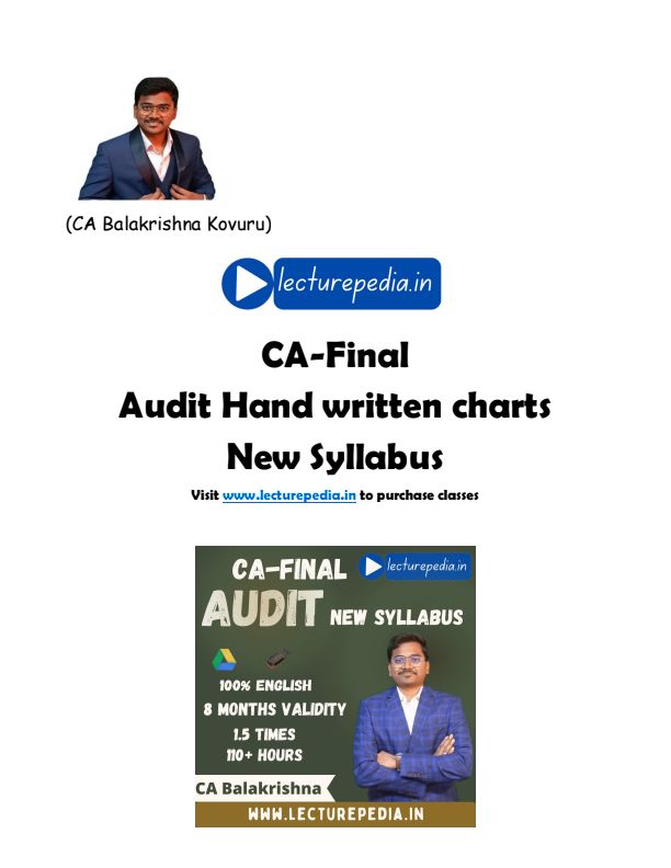 CA Final Advanced Auditing, Assurance & Professional Ethics Handwritten Charts for May 2024 onwards by CA Balakrishna Sir..??

Follow my Telegram Channel for Free Notes, QB, MCQ and many more.. 

Channel link: https://t.me/cafreenotes