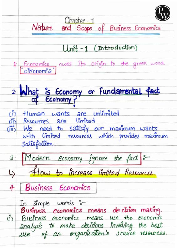 Nature and scope of bussiness notes 