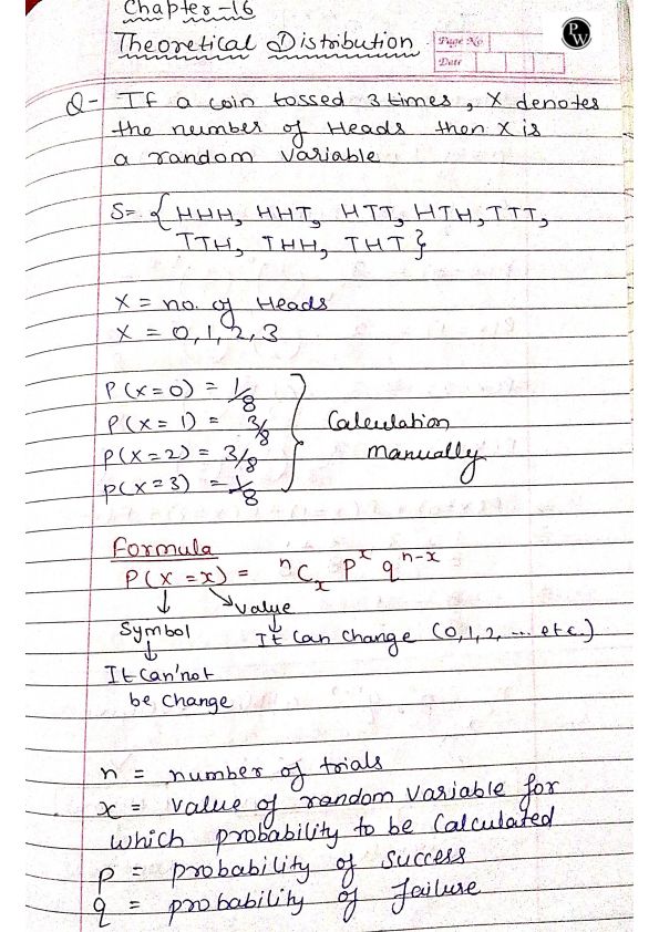 Theoretical distribution notes