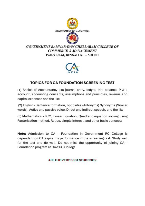 CA screening test