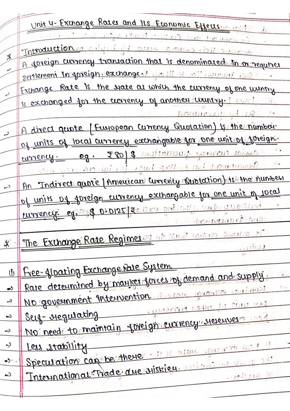 Notes of International Trade[Unit 4] : )