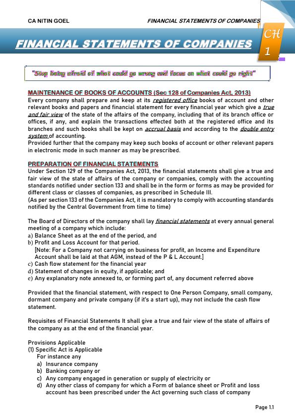 Advance Account NOTES and Questions by CA Nitin Goel Sir