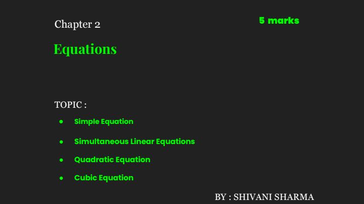 Equations .chapter 2