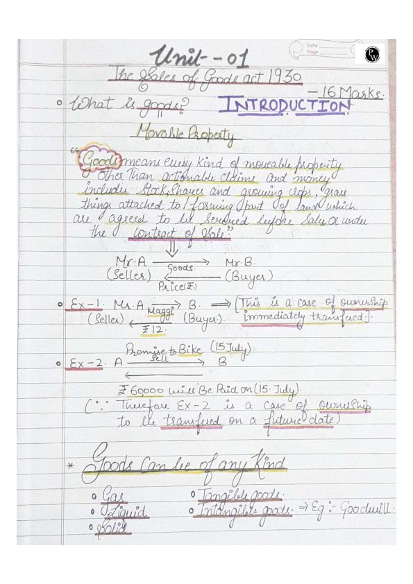 Sales of goods act 
Handwritten notes 
Ca foundation 2024
New syllabus 