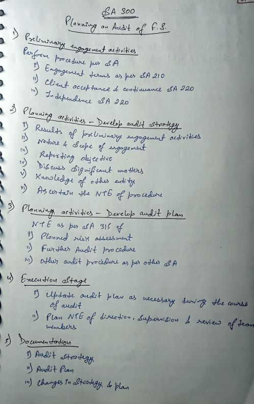 CA Inter Audit SA 300 handwritten notes 
