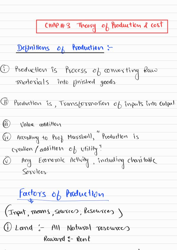 Economics chapter 3 
Handwritten notes 