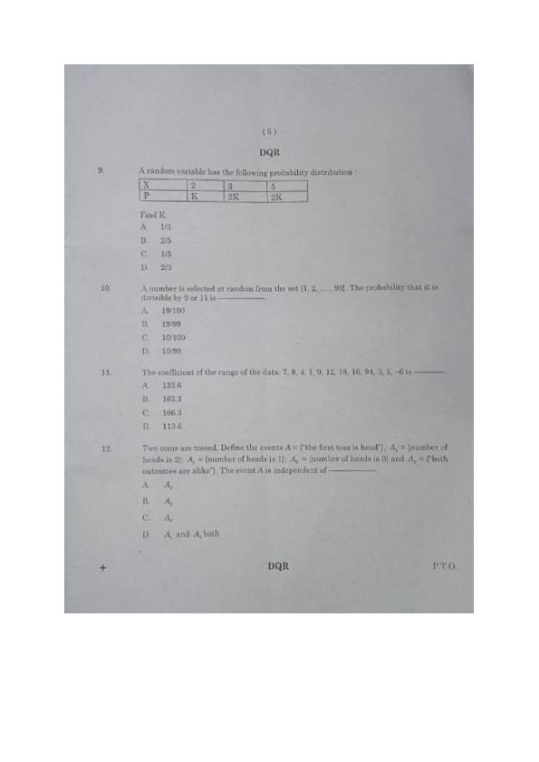 CA FOUNDATION MATHS PAPER JUNE 24