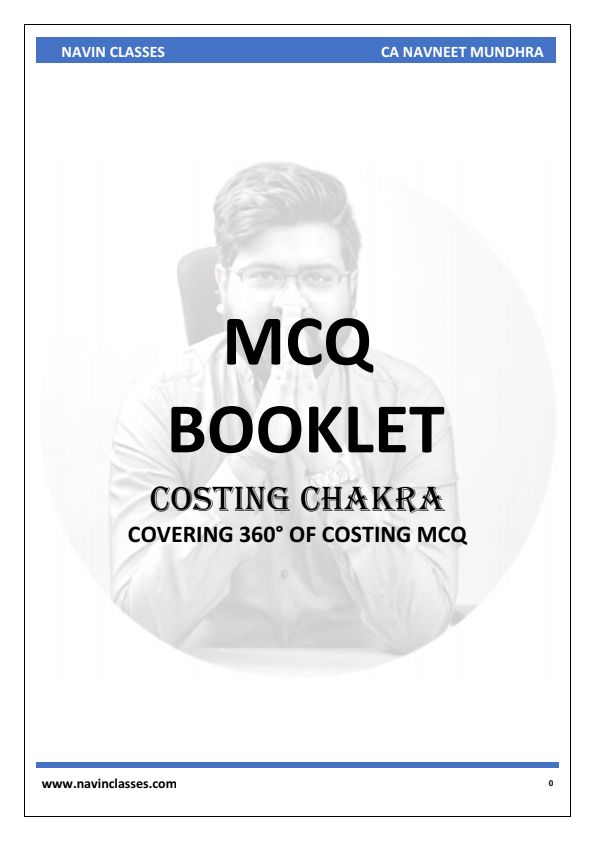 Costing MCQ booklet by Navneet Mundra sir