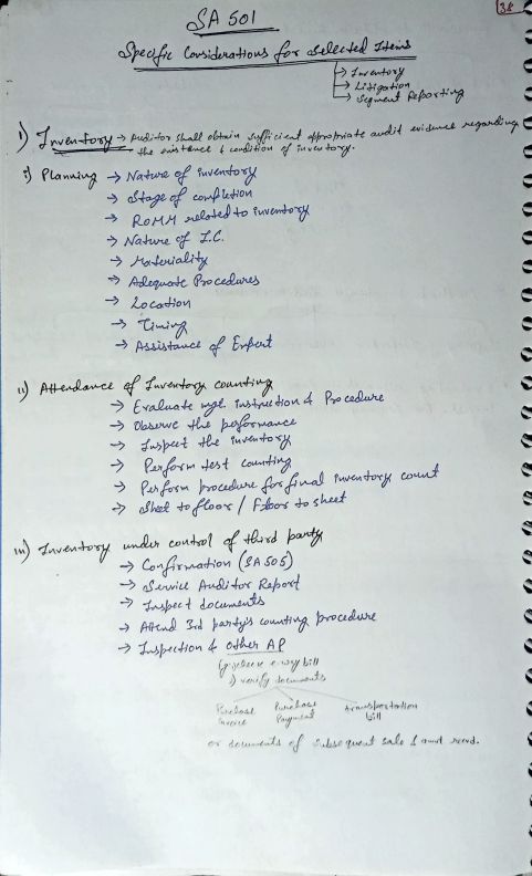 CA Inter Audit SA 501 Handwritten notes 