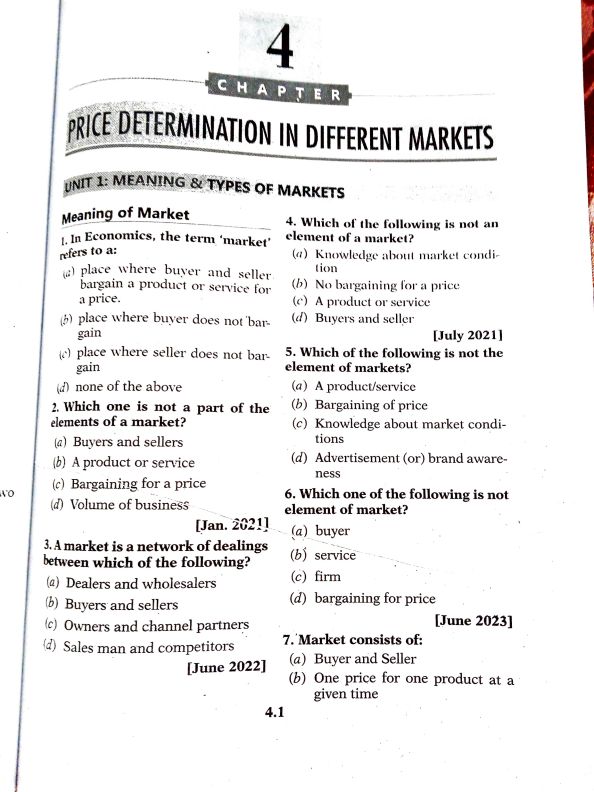 Download price determination of different market MCQ practice questions ...