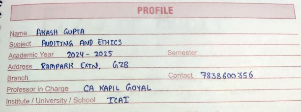 Auditing & Ethics Short Notes (Handwritten) of CA Kapil Goyal 
#cakapilgoyal #audit #auditing #auditingandethics