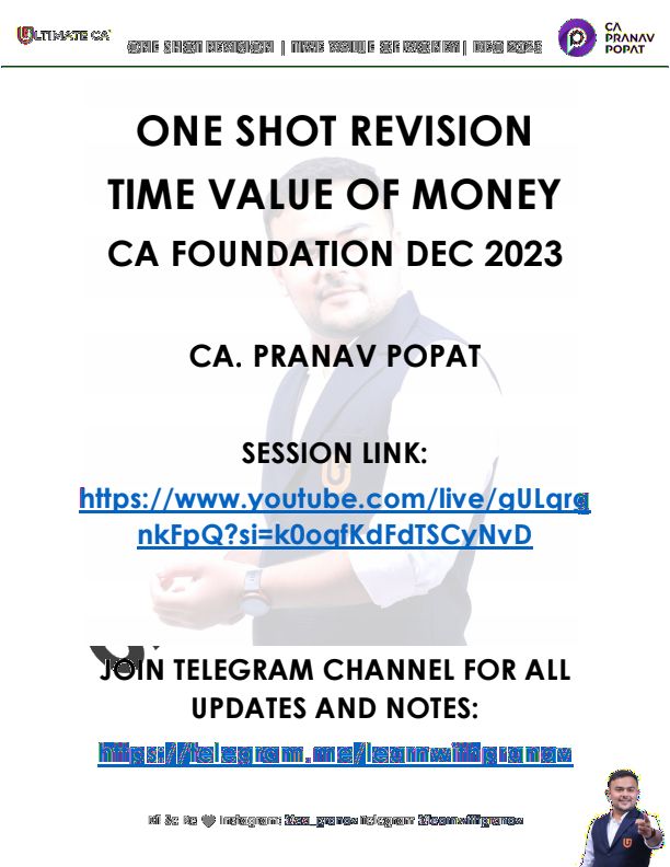 Mathematics of finance ??  CA Pranav popat ? (MTP RTP PYQ ) all included 