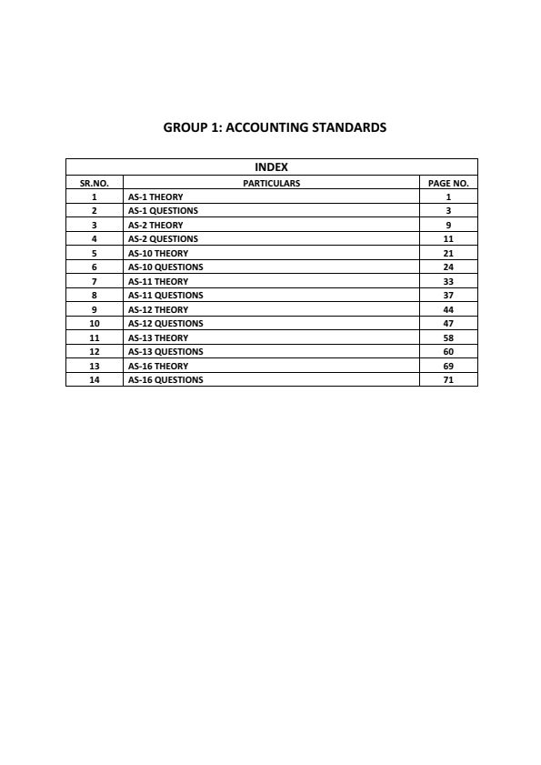 CA Inter - Advanced Accounts GROUP 1 AS Revision Notes ?