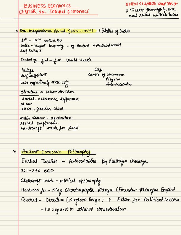 Indian Economy handwriting notes ?