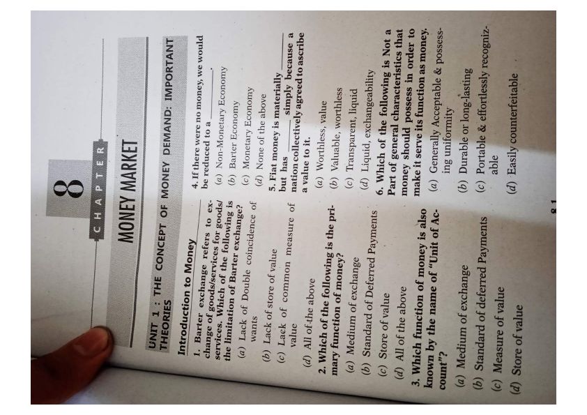  Economy chapter=8 Money market. Practice questions ⚡