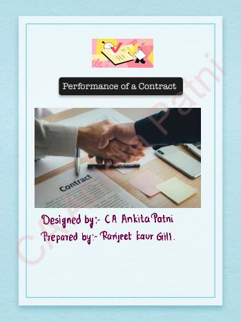 UNIT 4: PERFORMANCE OF CONTRACT(handwritten notes)