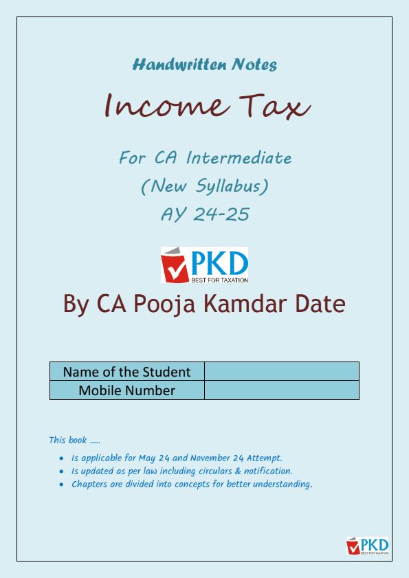 Income Tax fast track Book By Pooja kamdar Date ma'am (SPC)