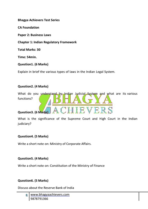 Test series - business law chapter 1
