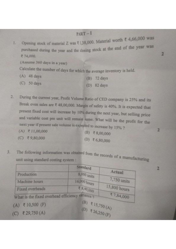 May-24- Costing Mcq's !!! 