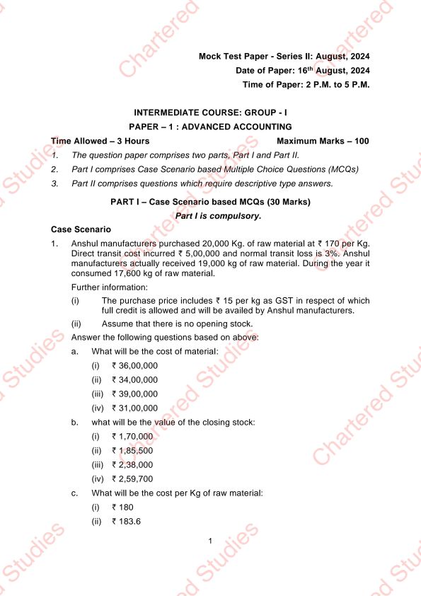 CA intermediate MTP of advance accounting for September 24 new ❤️?!!